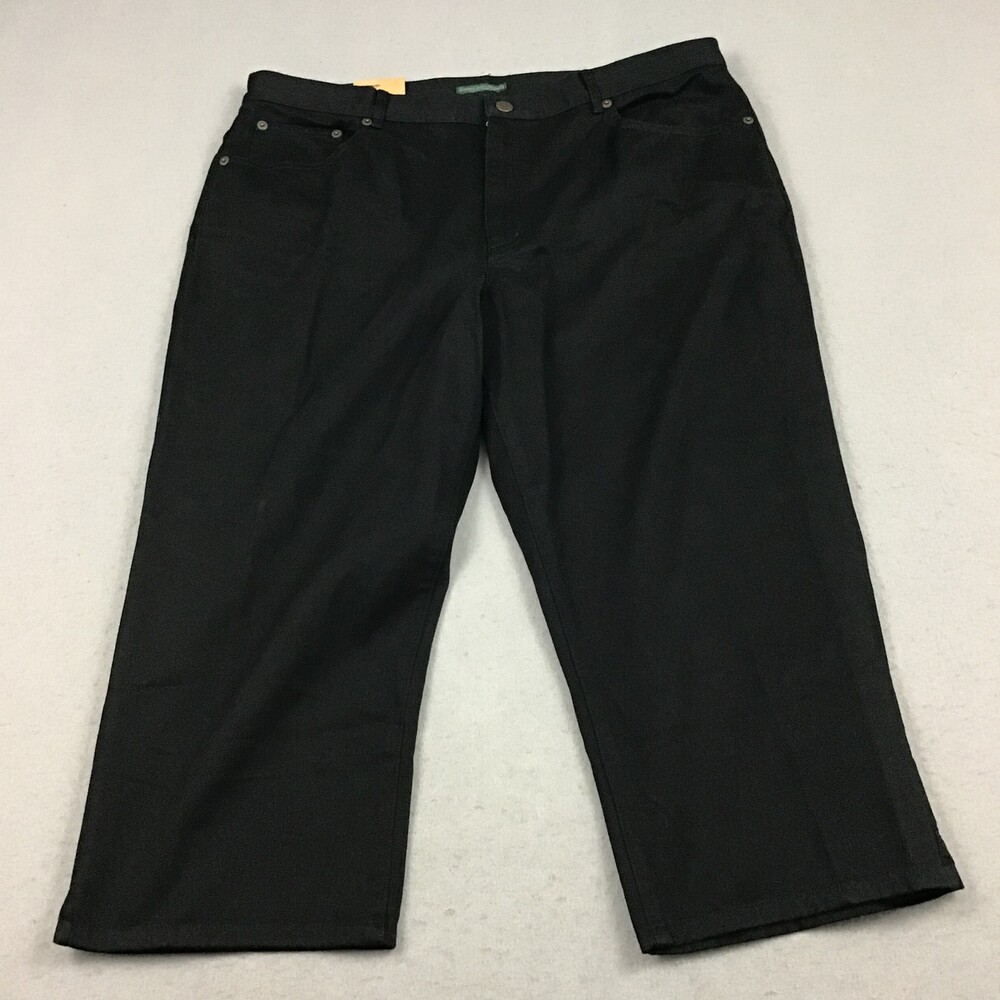 Ralph Lauren Jeans Women 16 Black Solid] Classic Midcalf Chino Pockets Cotton